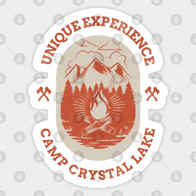 Camp Crystal Lake Unique Experience Slasher Horror Retro Halloween Design Sticker by Up 4 Tee